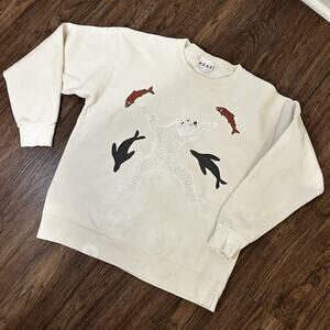 VTG Circle Dance Bear Salmon Seal Wildlife Native Sweatshirt